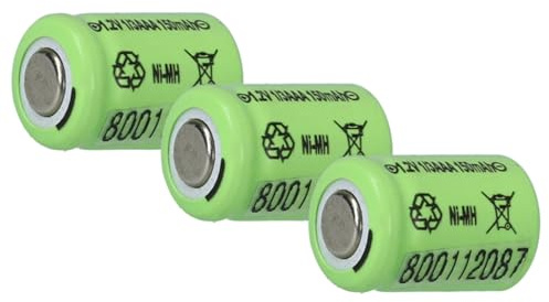 vhbw 3X Akku Ersatz für 1/3AAA für Modellbau | (150mAh, 1,2V, NiMH)
