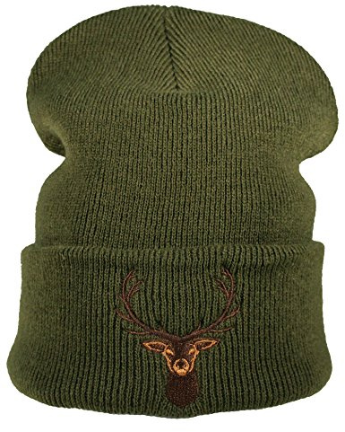 Cervo Caccia Cacciatore - Berretto Lana Invernale Beanie Unisex Sci Regalo Cacciatore Verde