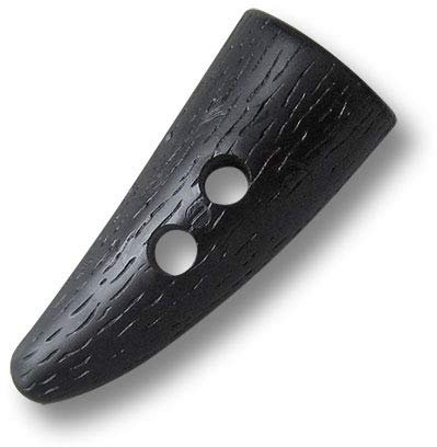 Knopfparadies - Set mit 4 günstigen Knebelknöpfen aus Kunststoff, Fast wie Büffelhornspitze - B-Ware mit kleineren optischen Fehlern. Größe: 50x21mm!