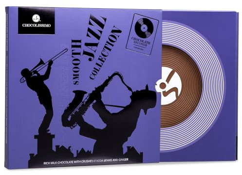 ChocoVinyl ?Jazz? - Schallplatte aus Schokolade | Schoko-Schallplatte | Musik Liebhaber Geschenk | Witzige Schokoladen Geschenke | Geschenkidee für Musik liebende | Musiker | Vatertag