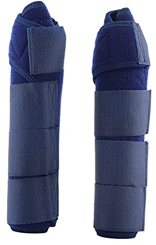 Alomejor 1 paire de Guêtres et Protège-boulets pour Cheval (Bleu foncé)