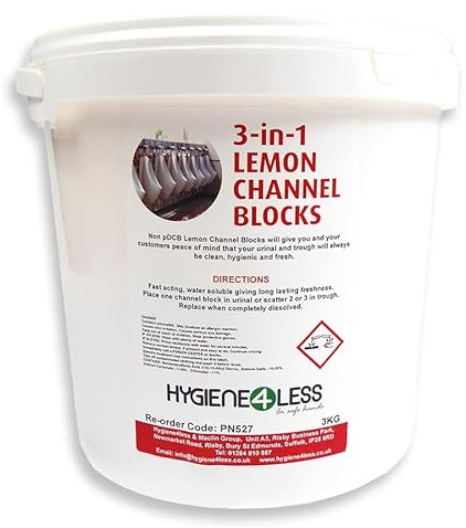Hygiene4less Urinal Blocks – 3 kg Bucket (approx 145 Blocks) (x 2)