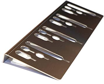 Kirschner Metallbau Spießhalter Steckerlfisch Grillaufsatz Fisch Halter Fischgrill VA Holzkohlegrill Gasgrill (Spießhalter gewinkelt 90° (4 Fische))