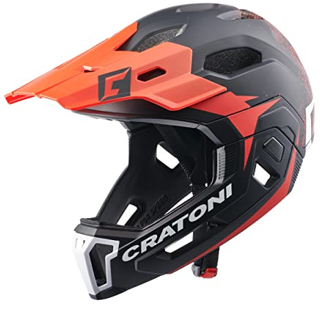 Cratoni Unisex – Erwachsene C-Maniac Fahrradhelm, schwarz-rot, M-L(54-58cm)