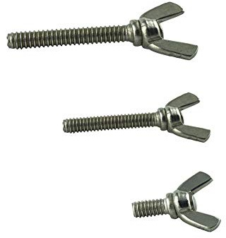 M6 x 10 mm (5 Stück) Flügelschrauben - Edelstahl VA A2 V2A - Flügel Schrauben rostfrei - amerik. Form ähnl. DIN 316 | AGBERG