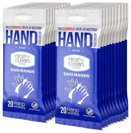 Nice 'N Clean Sensitive Skin Wet Hand Wipes Infused with Aloe & Vitamin E, Blue, 400 Count
