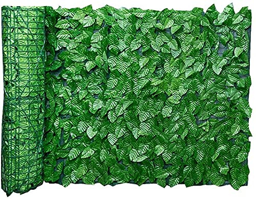 Giftik Künstliche Blätter, Efeublatt-Heckenpaneele auf Rolle, Sichtschutzzaun, Landschaftsbau, Gartenzaun, Balkon-Sichtschutz zur Dekoration (grünes Blatt, 50 x 100 cm)