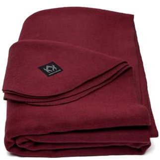 Arcturus Couverture militaire en laine – 2 kg, chaude, lourde, lavable, grande taille 162,6 x 223,5 cm, idéale pour le camping, l'extérieur, les trousses de survie et d'urgence (vin)