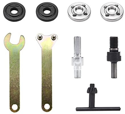 VooGenzek 9 Pezzi M6/10 Asta Di Conversione Trapano Manuale, Set Adattatore per Smerigliatrice Angolare, Adattatore per Trapano Mandrino con Gambo, per Il Taglio Di Piastrelle, Grinding, Metallo