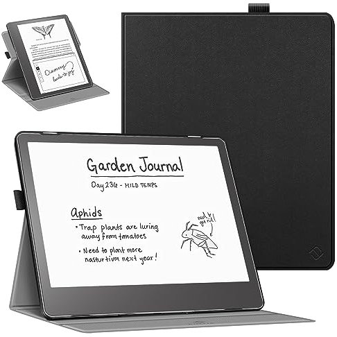 Fintie Hülle für Kindle Scribe 2024/2022-360 Grad Drehbarem Ständer Case mit Auto Schlaf/Wach für 10,2 Zoll Kindle Scribe 2024, Schwarz