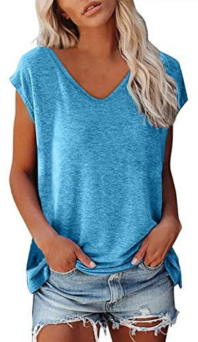 Bluse Damen Elegant ärmellose t-Shirt Crop Tops Shirt Oberteile Frauen Schwarz Kleidung Frau Sommer Shirts Top Damen V-Ausschnitte Tshirt Casual Rundhals Klamotten Teenager Mädchen
