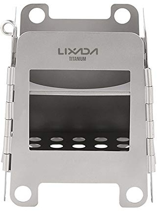 titanium wood stove,KOCAN Portable Titanium Lightweight Folding Wood Stove Pocket Stove for Outdoor Camping Backpacking Cooking Picnic