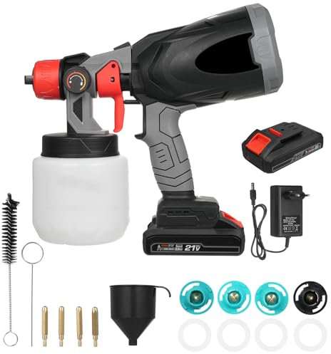 Spruzzatore di vernice elettrico 800W Spruzzatore di vernice in lattice di vernice 38000 giri/min Macchina per spruzzatura di batteria al litio per uso domestico con annaffiatoio da 800 ml e ugelli