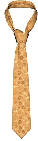 Herren-Krawatte mit Hundepfotenknochen, schmale Krawatte für Geschäftsparty, Hochzeit, Anzug, Schwarz , Einheitsgröße