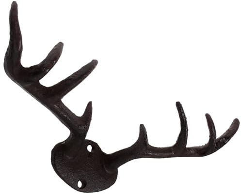 LABRIMP Cast Iron Antler Hook Metal Clothes Hanger Key Coat Hook Antler Hooks Wall Mounted Hanger Antique Hanging Hook Wall Coat Hooks Home Decor Hanging Vintage