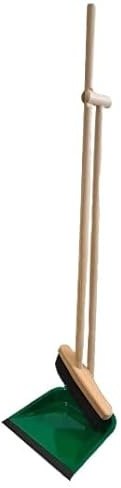 BaWoTec Stehkehrgarnitur Grüne Gundula XL Kehrgarnitur mit extra langem Stiel 107 cm Stielhöhe Kehrset erspart lästiges Bücken