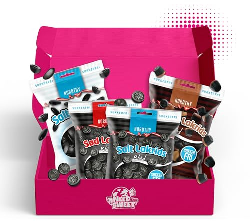 Nordthy Zuckerfreie Lakritz Mix 280g – Original Dänische Süßigkeiten ohne Zucker – Low Calorie Süße Lakritze/Salzlakritz/Salmiak/Salmiakpastillen –Gesunde Diabetiker Süssigkeiten