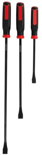 Rordigo 3-Teiliges Brecheisen-Set, Brechstange, Bestehend Aus 12-, 18- und 24- CMMT98347 Reifenheber Schwarz & Rot, Stahl+Gummi