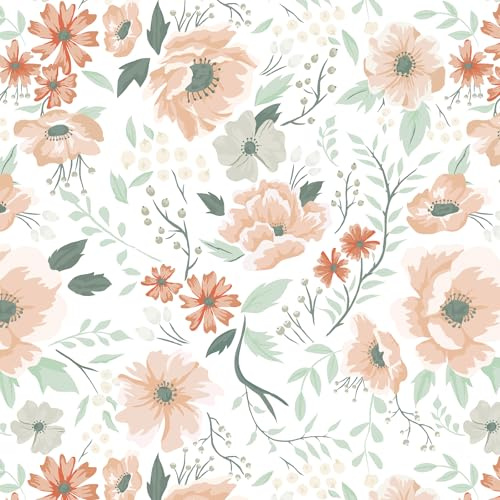 LiKiLiKi Papier peint autocollant motif floral rose - 41 x 300 cm - Vintage - À décoller et à coller - En vinyle - Pour armoire, mur, salon, chambre à coucher - Amovible - Facile à nettoyer