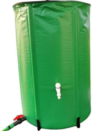 GXQFF Faltbare Regentonne Regenfass - Regenwassertonne Wassertank Regentank Mit Wassereinlassgitter & Tragbarer Garten-Wasserspeicherbehälter Mit Filterzapfen-Kit-Grün||1000L(120 * 88cm)
