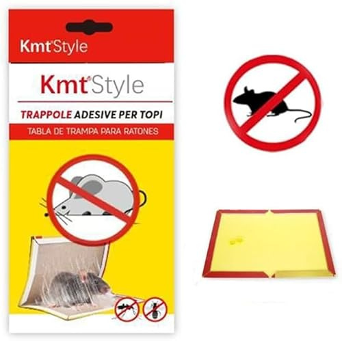 TEKHOMETrappole per Topi e ratti Grandi e Piccoli,Trappola Adesiva Atossica pronta all'uso per Interno ed Esterno, piastre appiccicose 21,5x31 cm (12pz)