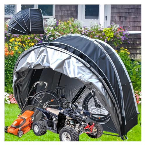 YSMSMZJK Fahrradgarage Hängen 2 in 1 Motorrad Garage Winterfest mit Doppeltüren für 2-5 Fahrräder Motorradgarage Winterfest Fahrradzelt,Black