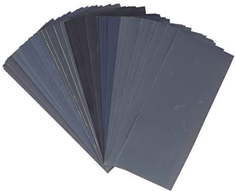 Surtido de Papel de Lija, 90 Piezas, Juego de Grano 400 a 3000 de Carburo de Silicio para Pulir, Papel de Lija Seco y Húmedo para Madera, Metal, Plástico, con Artesanías, Pulido