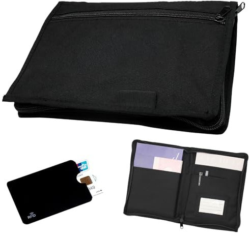 KASURE Fahrzeugmappe Dokumentenmappe A5, 24 X 17.5 cm Dokumententasche Auto, Schwarz Tragbar Fahrzeugschein Mappe mit Fächern, Hülle Fahrzeugpapiere Geeignet zur Aufbewahrung von Rechnungen, Karten