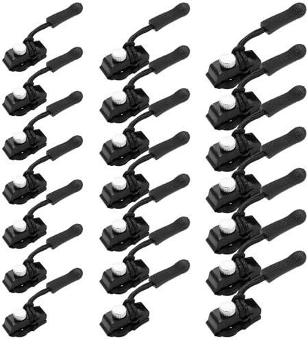 21Pcs Reißverschluss Reparatur Set 3 Größen Reisverschluss-Fix-Kit Reißverschluss Zipper Abnehmbares Design Reißverschluss Ersatz Zipper Geeignet für Gepäck Rucksäcke Jacken Usw(Schwarz)