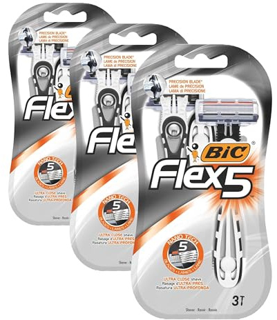 BIC Maquinilla Afeitar Desechable - 3 Cuchillas, 3 unidad, 1 (Paquete de 3)