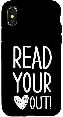 Carcasa para iPhone X/XS Amante de los libros, Amantes de la lectura, Ratón de biblioteca, Lee tu corazón