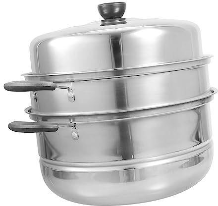 YJKKZQLB 1 Juego de Olla de Vapor de Acero Inoxidable Amphora, Cacerola de Acero Inoxidable, Olla para Sopa, vaporera para Pasta, Olla de Vapor, Olla para cocinar al Vapor, Olla de Vapor