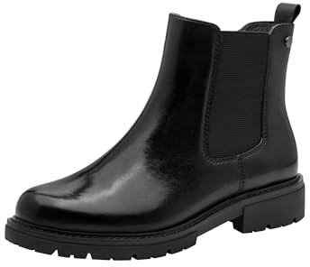 Jana bottines cuir femme Chelsea classiques élégantes, Black, 38 EU