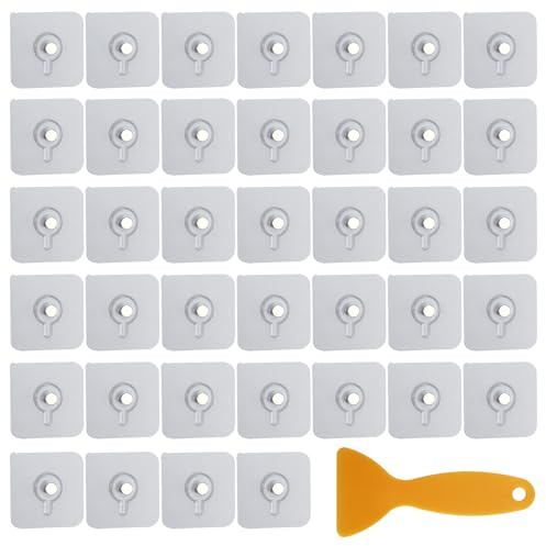 50 Ganci Trasparenti Autoadesivi Per Foto, Antitraccia Ganci Adesivi Per Quadri, Chiodi Per Muro , Appendi Quadri Senza Forature, Ganci Per Foto Con Piccoli Raschietti, Per Foto 6 Cm, Poster, Dipinti