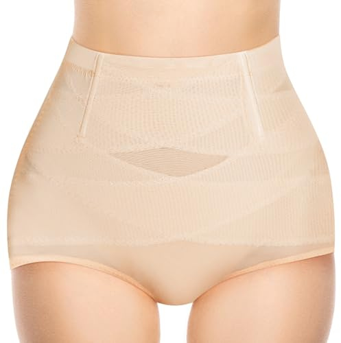 DiULi Mujer Shapewear Braguitas, Fajas Reductoras Sin Costuras, Braga Faja con Efecto Adelgazante, Invisible Abdomen, Braguitas Moldeadoras para Postparto Recuperación (Color Piel)