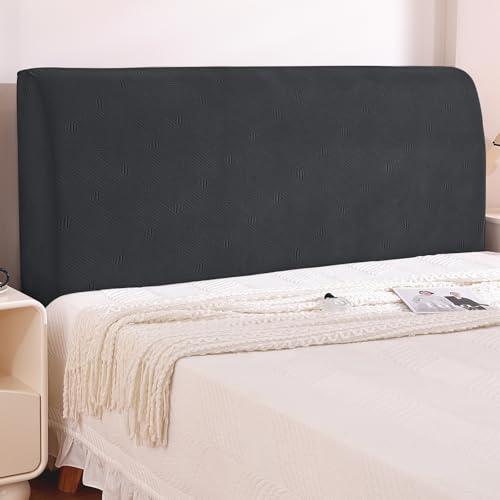 Ystyle Stretch Staubdicht Bettkopfteil Bezug, 200CM, Dunkel Grau | Weicher Headboard Cover, Abnehmbarer Kopfteil Bezug, Kratzfester Überzug Bett Betthusse Kopfteil für Schlafzimmer