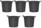 5 Macetas Exterior Grandes para Frutales, con Asas - Ø45x33 cm - Cultivo de Citricos, Huerto Urbano, Arbustos y Plantas Verdes- Drenaje Profesional Tipo Estrella - Plastico PE - Negro Mate