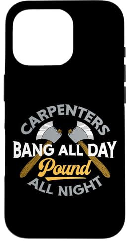 Schreiner-Bang All Day Pound All Night Lustiger Humor Holz Hülle für iPhone 16 Pro