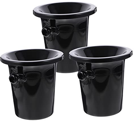 Hemobllo Escupidera Negra para Cata de Vinos Boca Redonda Grande, Plástico Resistente y Función de Cubo de Hielo para Fiestas y Bodegas