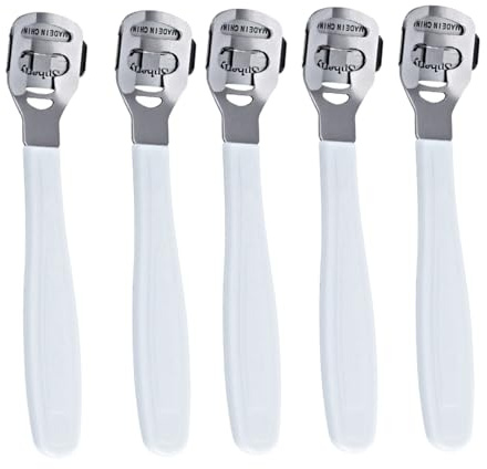 Toyvian 5pièces Rasoir à Callosités et Râpe à Cuticules Acier Inoxydable Coupe-callosités pour Pédicure Élimination Peau Dure des Talons