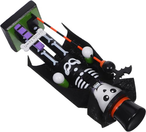 STAHAD Ornamento Schiaccianoci di Halloween in Legno Dipinto a Mano Statuina Soldatino Compattta per Decorazioni da Tavolo Festive e Ambienti Interni Pupazzo Tradizionale Spettrale per
