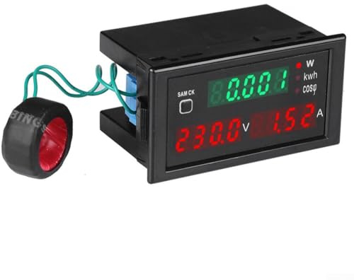 Misuratore digitale da pannello 80-300 V, 100 A, voltmetro AC, amperometro, frequenza, monitor di potenza per monitoraggio energetico e pannelli di controllo elettrici