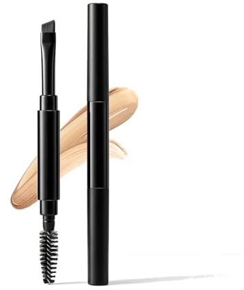Ksvsonrvi 2 st ögonbrynsborste med lock, professionell dubbelvinklad ögonbrynsborste applikator för att forma och fylla ögonbryn fransar eyeliner, svart
