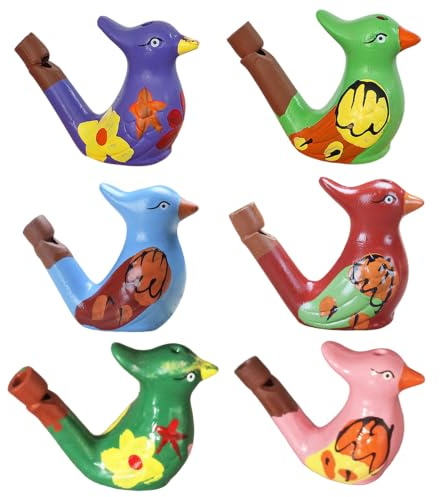Ngbbby Bird Whistle, 6PCS Bird Whistle for Kids, Party Whistles for Kids, Water Whistles Ceramic