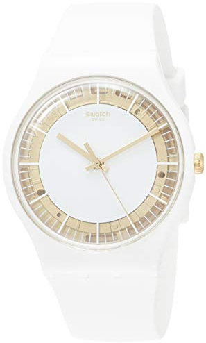 Swatch Damen Armbanduhr Analog Quarz Silikon SUOW158