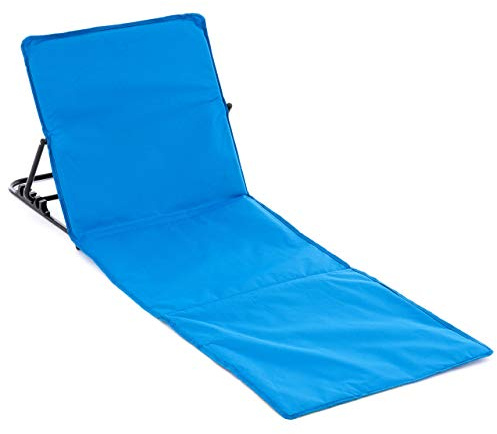 Nexos Trading Strandmatte Beach-Matte gepolstert faltbar verstellbare Rückenlehne (Blau - einzeln)
