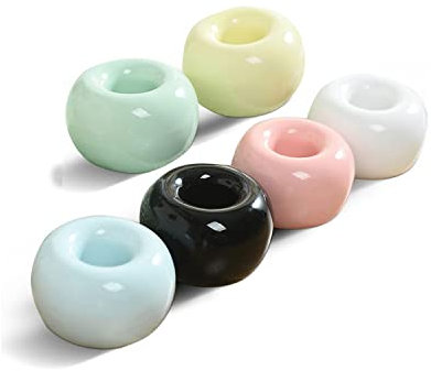 TANGGER 6PCS Zahnbürstenhalter Keramik,Donutbasis Halter für Zahnbürste Löffel und Stift
