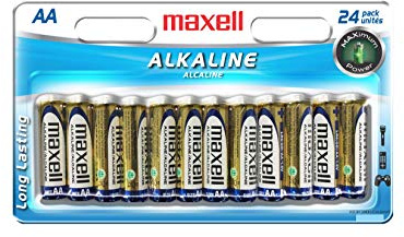 Maxell 723473 Ready-to-go Long Lasting and Reliable Alkaline Battery AA Cell 24-Pack with High Compatibility