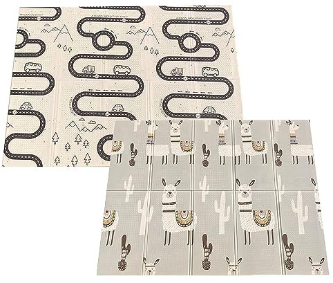 HB.YE Spielmatte Baby Teppich Babymatte Faltbarer Spieldecke Krabbelmatte Baby Bodenmatte XPE rutschfest Material, Tragbar für Innen- oder Außenbereich (Kaffeefarbe)