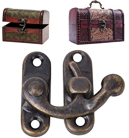 Buachois 30 Pezzi Gancio Hasp Chiusura,Stile Antico Ferro Legno Scatola Fibbia di Blocco Cassetta Degli Attrezzi Hardware Serratura Fibbia Fibbia per Piccoli Oggetti Scatola di Gioielli Cassetta (#1)